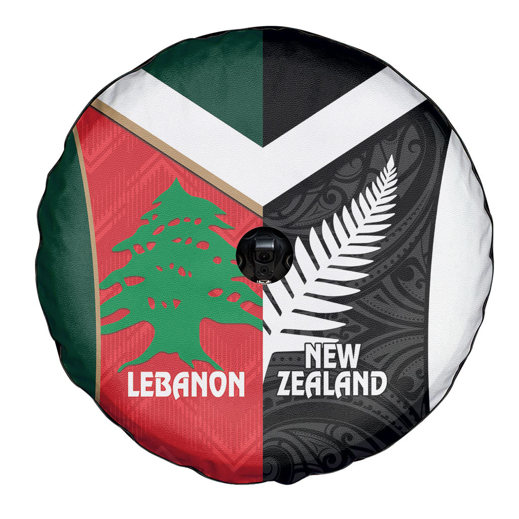 Rugby New Zealand and Lebanon Spare Tire Cover All Black Cedars Together
