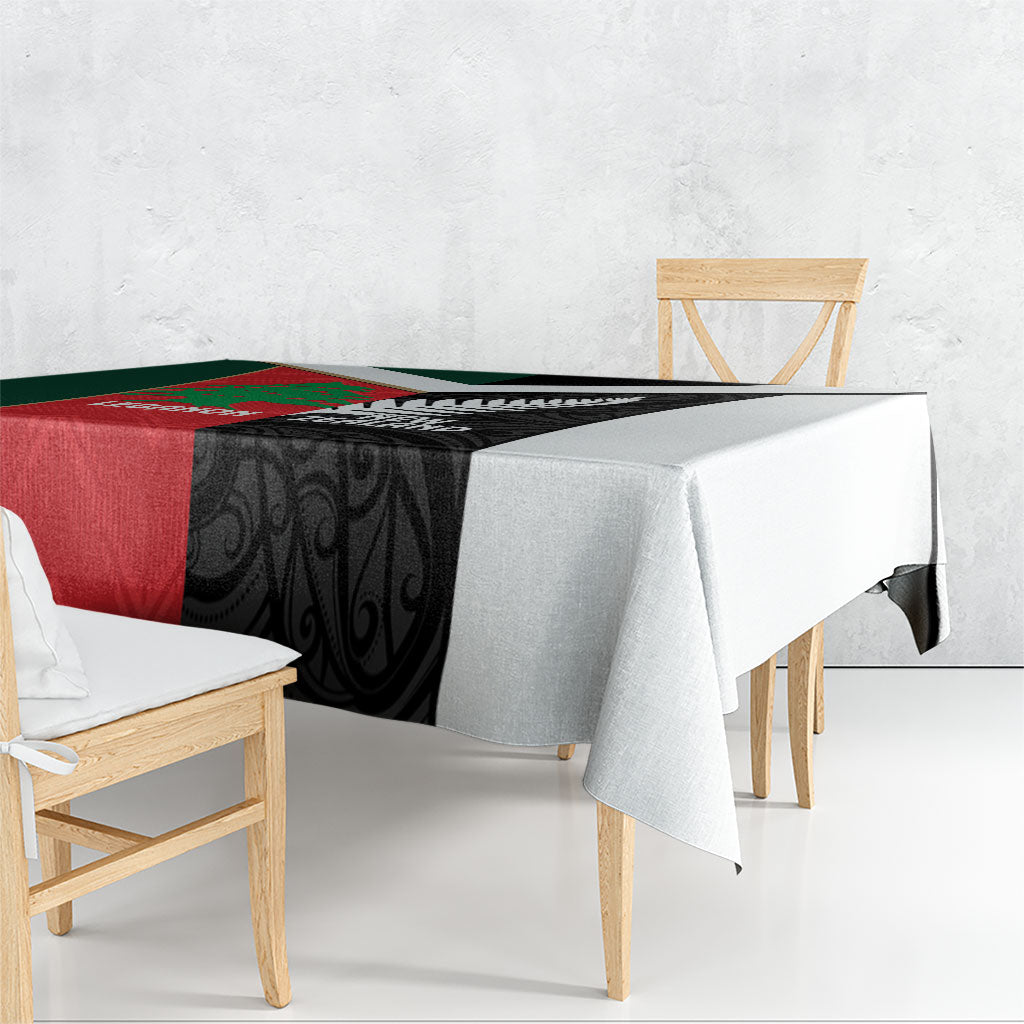 Rugby New Zealand and Lebanon Tablecloth All Black Cedars Together