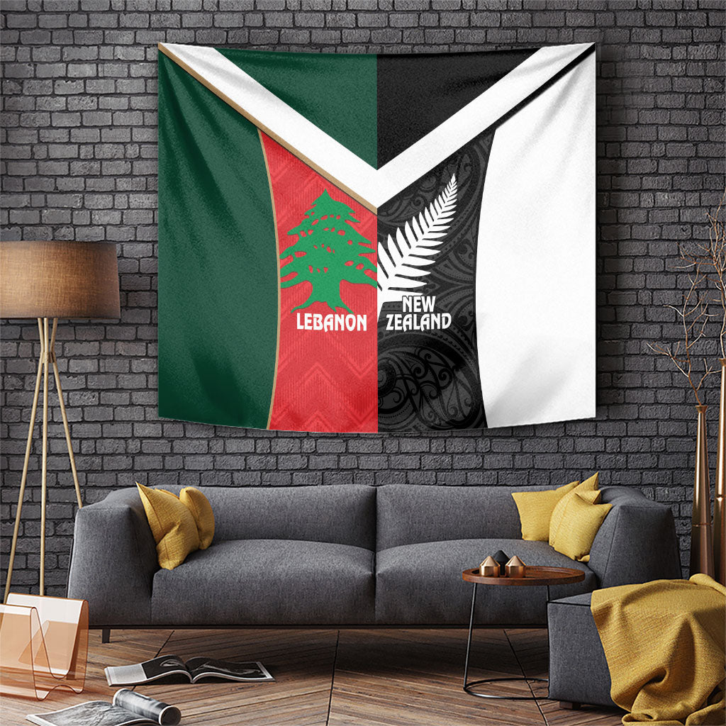 Rugby New Zealand and Lebanon Tapestry All Black Cedars Together
