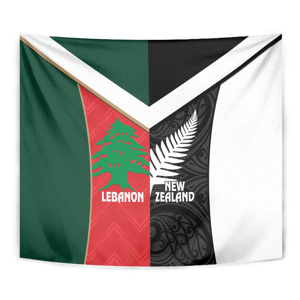 Rugby New Zealand and Lebanon Tapestry All Black Cedars Together
