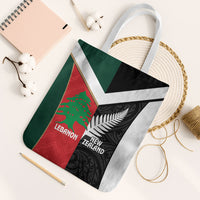Rugby New Zealand and Lebanon Tote Bag All Black Cedars Together
