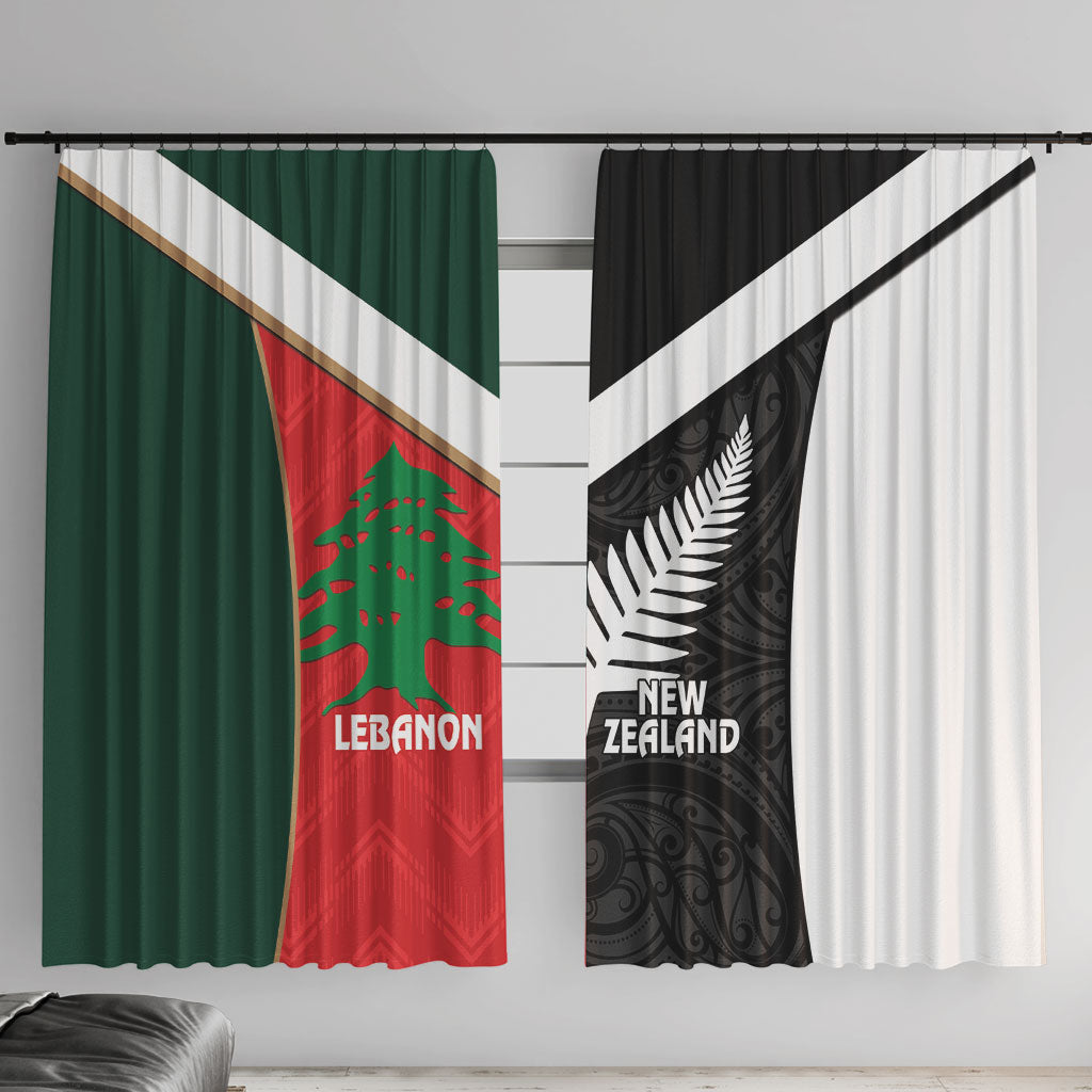 Rugby New Zealand and Lebanon Window Curtain All Black Cedars Together