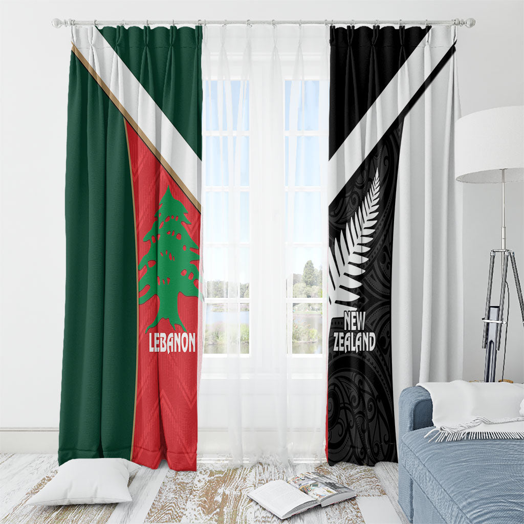 Rugby New Zealand and Lebanon Window Curtain All Black Cedars Together