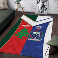 Rugby Samoa and Lebanon Area Rug Toa Samoa Cedars Together