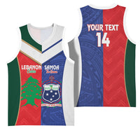 Custom Rugby Samoa and Lebanon Basketball Jersey Toa Samoa Cedars Together