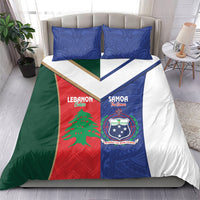 Rugby Samoa and Lebanon Bedding Set Toa Samoa Cedars Together