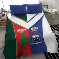 Rugby Samoa and Lebanon Bedding Set Toa Samoa Cedars Together