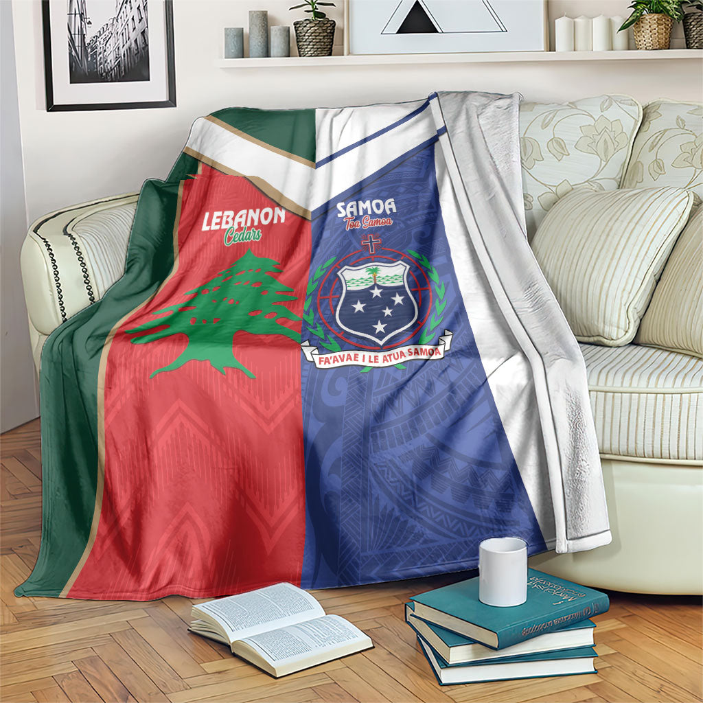 Rugby Samoa and Lebanon Blanket Toa Samoa Cedars Together