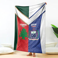 Rugby Samoa and Lebanon Blanket Toa Samoa Cedars Together
