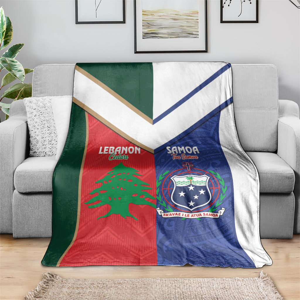 Rugby Samoa and Lebanon Blanket Toa Samoa Cedars Together