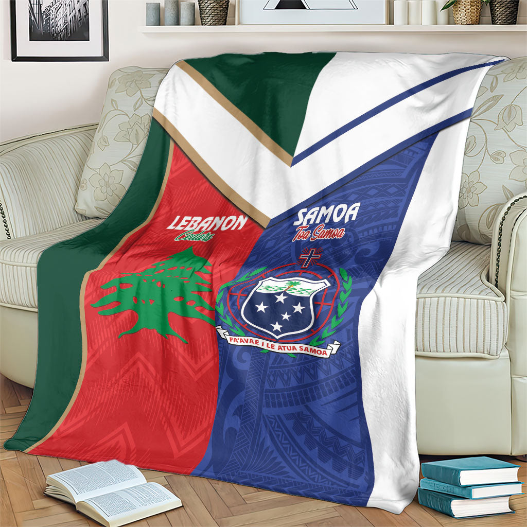 Rugby Samoa and Lebanon Blanket Toa Samoa Cedars Together