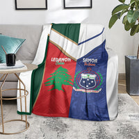 Rugby Samoa and Lebanon Blanket Toa Samoa Cedars Together