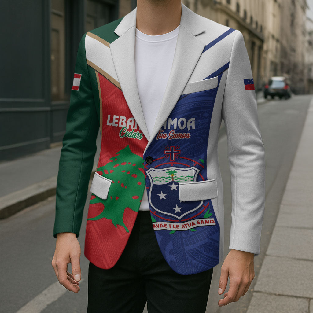 Custom Rugby Samoa and Lebanon Blazer Toa Samoa Cedars Together
