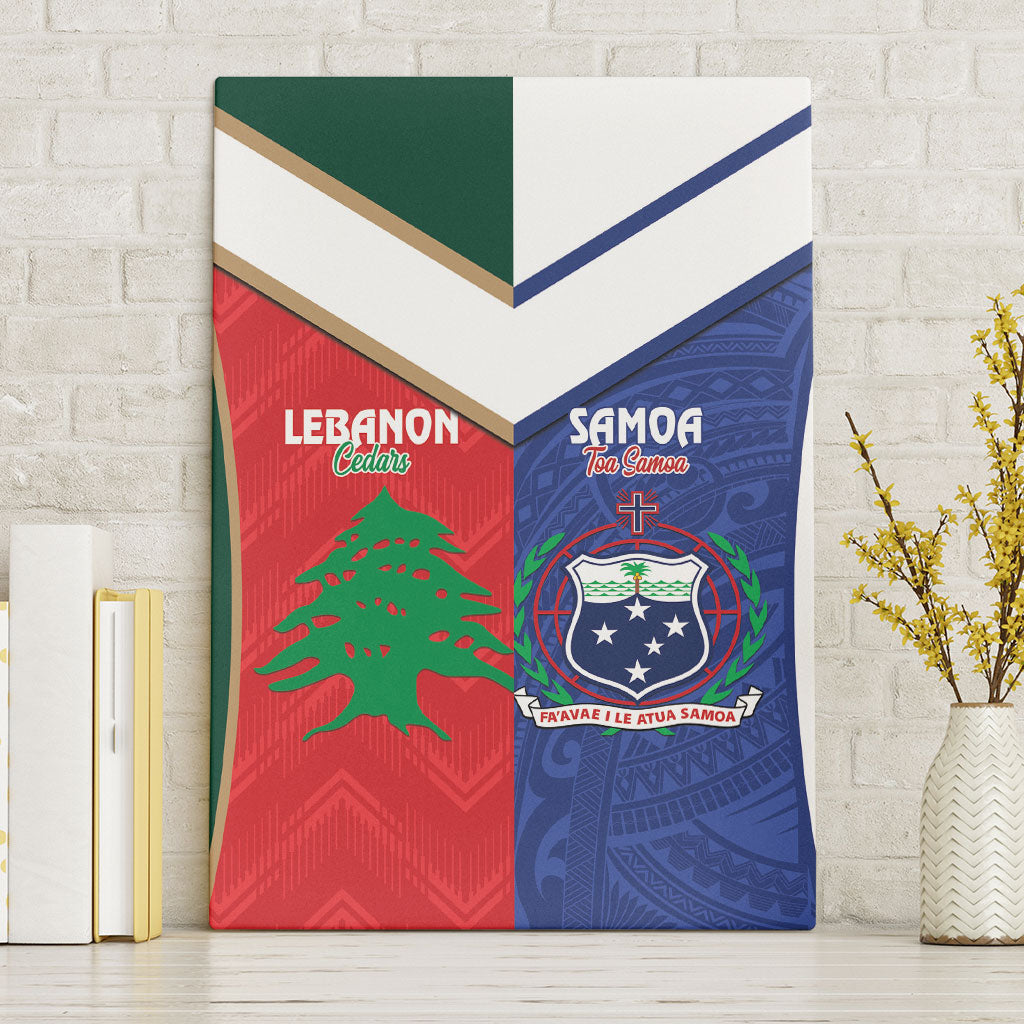 Rugby Samoa and Lebanon Canvas Wall Art Toa Samoa Cedars Together