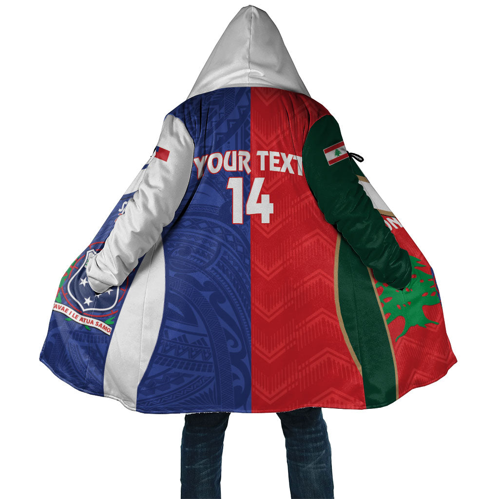 Custom Rugby Samoa and Lebanon Cloak Toa Samoa Cedars Together