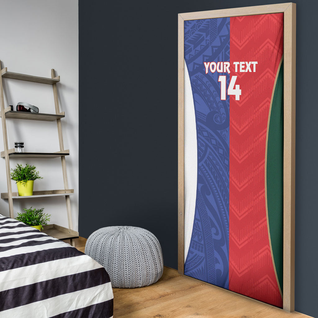 Custom Rugby Samoa and Lebanon Door Cover Toa Samoa Cedars Together