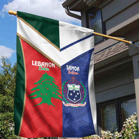 Rugby Samoa and Lebanon Garden Flag Toa Samoa Cedars Together