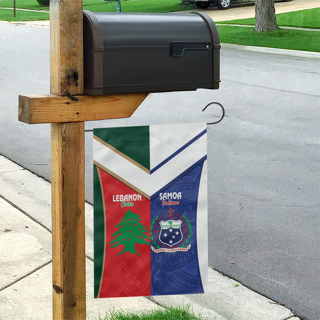 Rugby Samoa and Lebanon Garden Flag Toa Samoa Cedars Together