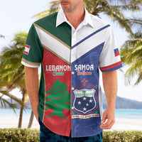Custom Rugby Samoa and Lebanon Hawaiian Shirt Toa Samoa Cedars Together