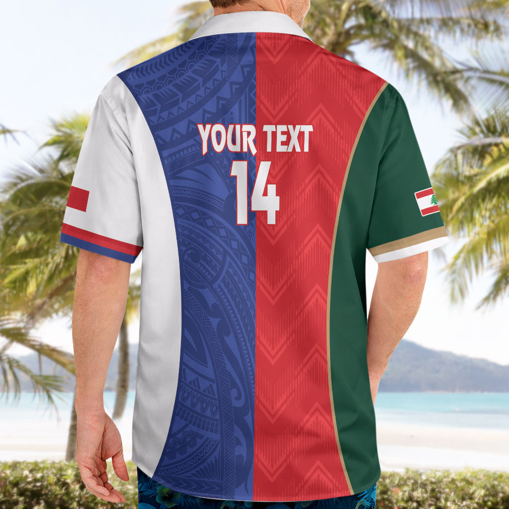 Custom Rugby Samoa and Lebanon Hawaiian Shirt Toa Samoa Cedars Together