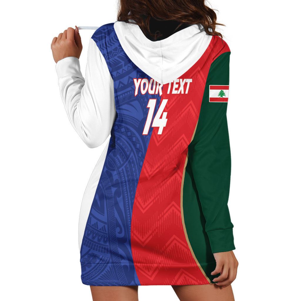 Custom Rugby Samoa and Lebanon Hoodie Dress Toa Samoa Cedars Together