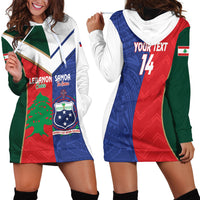 Custom Rugby Samoa and Lebanon Hoodie Dress Toa Samoa Cedars Together