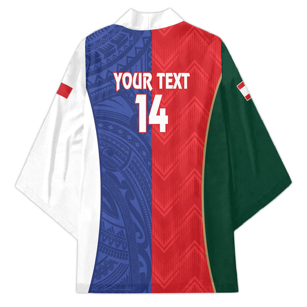Custom Rugby Samoa and Lebanon Kimono Toa Samoa Cedars Together