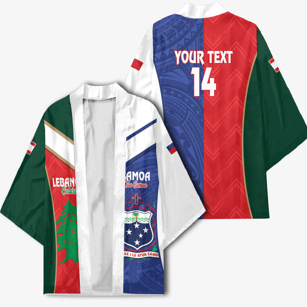 Custom Rugby Samoa and Lebanon Kimono Toa Samoa Cedars Together