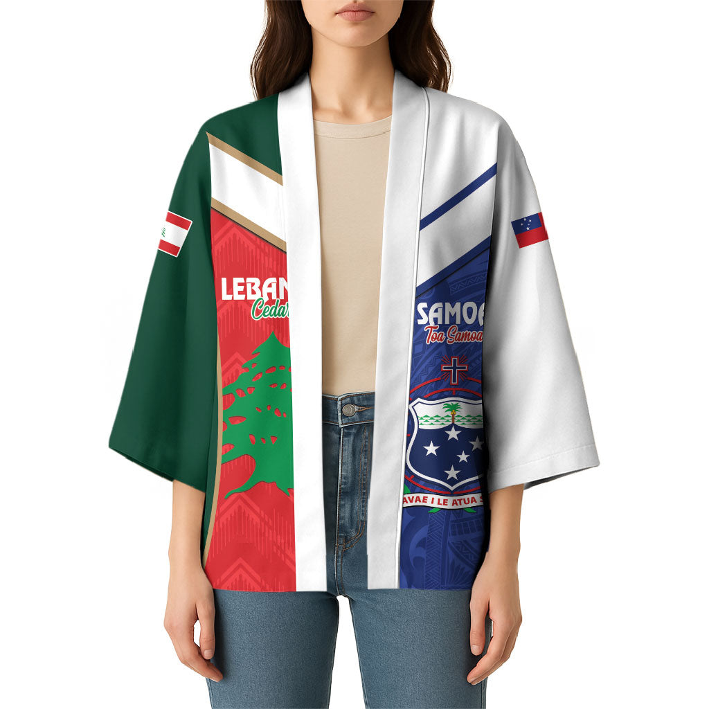 Custom Rugby Samoa and Lebanon Kimono Toa Samoa Cedars Together