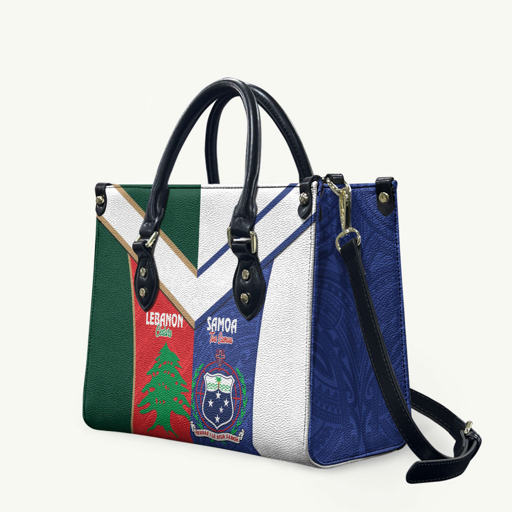 Rugby Samoa and Lebanon Leather Bag Toa Samoa Cedars Together