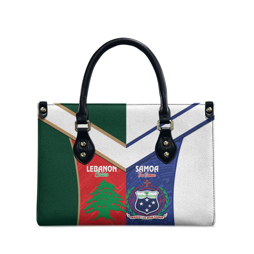 Rugby Samoa and Lebanon Leather Bag Toa Samoa Cedars Together
