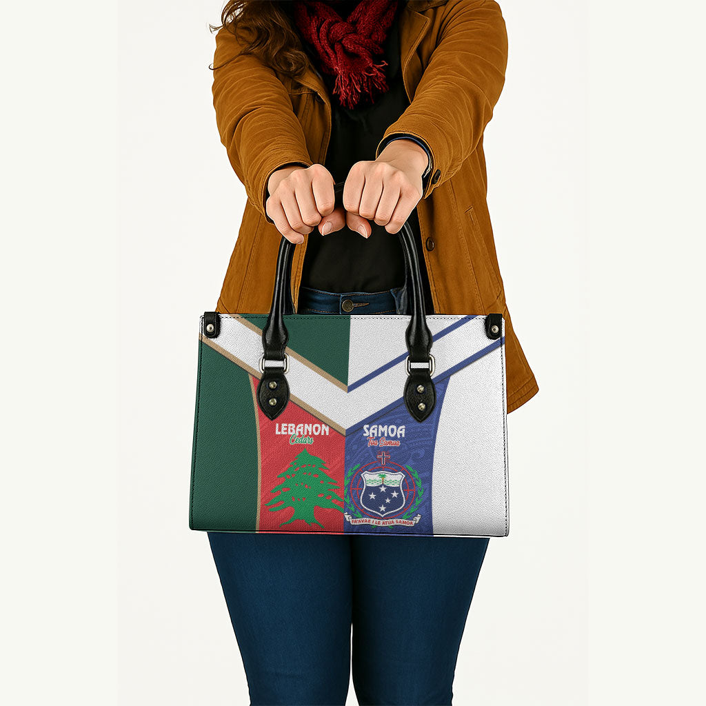 Rugby Samoa and Lebanon Leather Bag Toa Samoa Cedars Together
