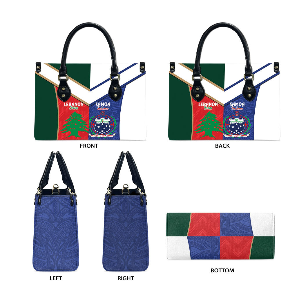 Rugby Samoa and Lebanon Leather Bag Toa Samoa Cedars Together