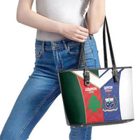 Rugby Samoa and Lebanon Leather Tote Bag Toa Samoa Cedars Together