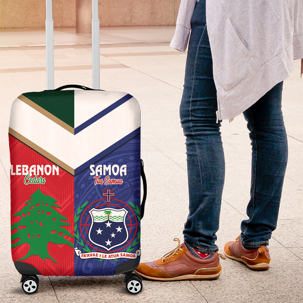 Rugby Samoa and Lebanon Luggage Cover Toa Samoa Cedars Together