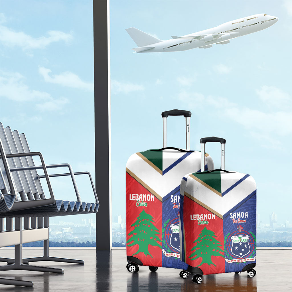 Rugby Samoa and Lebanon Luggage Cover Toa Samoa Cedars Together