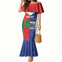 Custom Rugby Samoa and Lebanon Mermaid Dress Toa Samoa Cedars Together