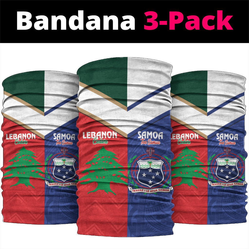 Rugby Samoa and Lebanon Neck Gaiter Toa Samoa Cedars Together