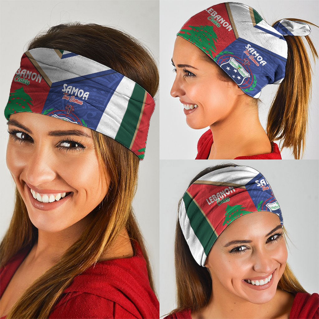 Rugby Samoa and Lebanon Neck Gaiter Toa Samoa Cedars Together