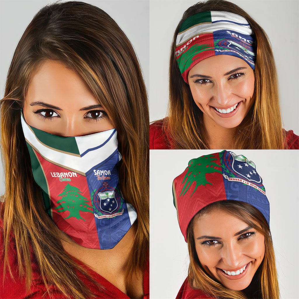 Rugby Samoa and Lebanon Neck Gaiter Toa Samoa Cedars Together