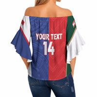 Custom Rugby Samoa and Lebanon Off Shoulder Wrap Waist Top Toa Samoa Cedars Together