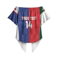 Custom Rugby Samoa and Lebanon Off Shoulder Wrap Waist Top Toa Samoa Cedars Together