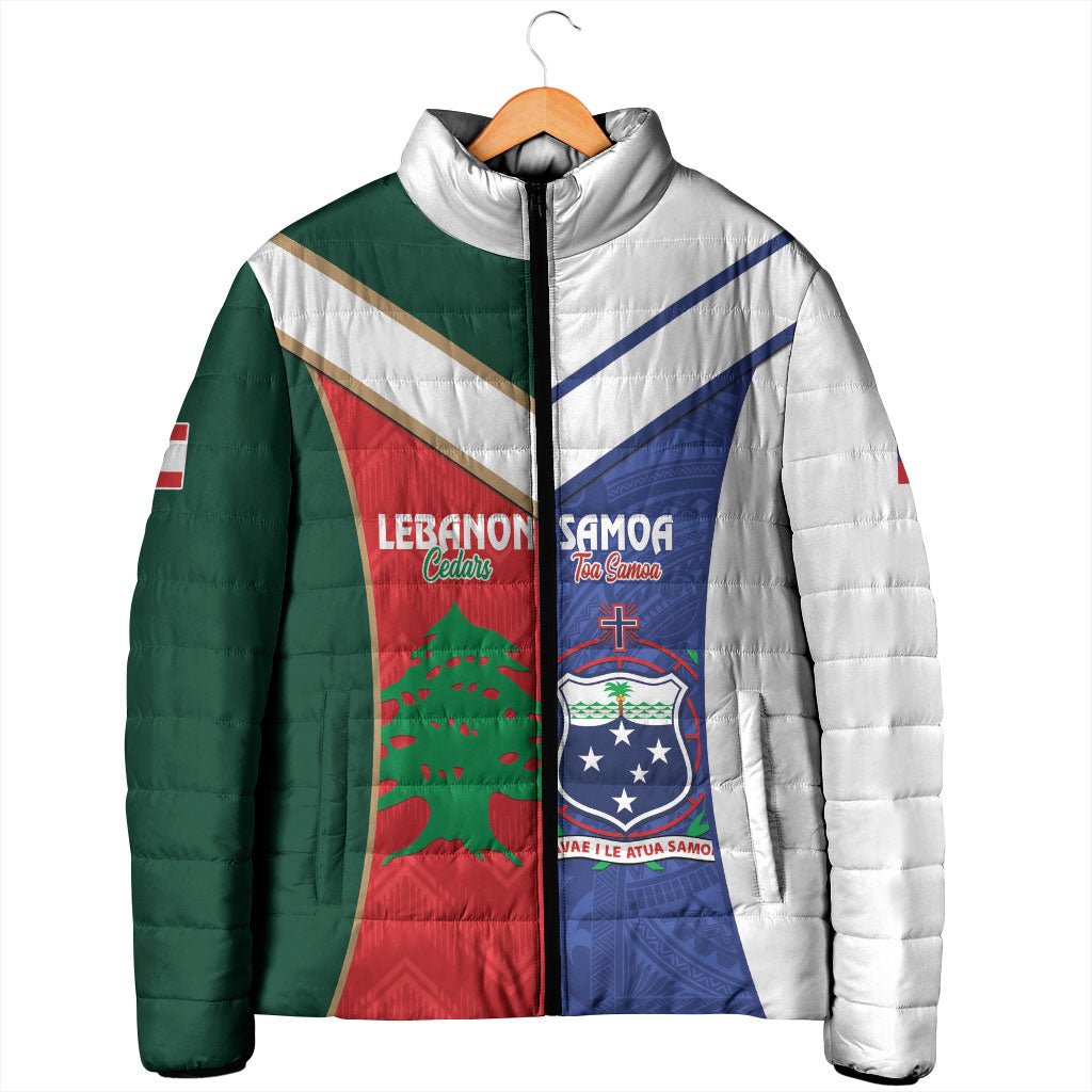 Custom Rugby Samoa and Lebanon Padded Jacket Toa Samoa Cedars Together