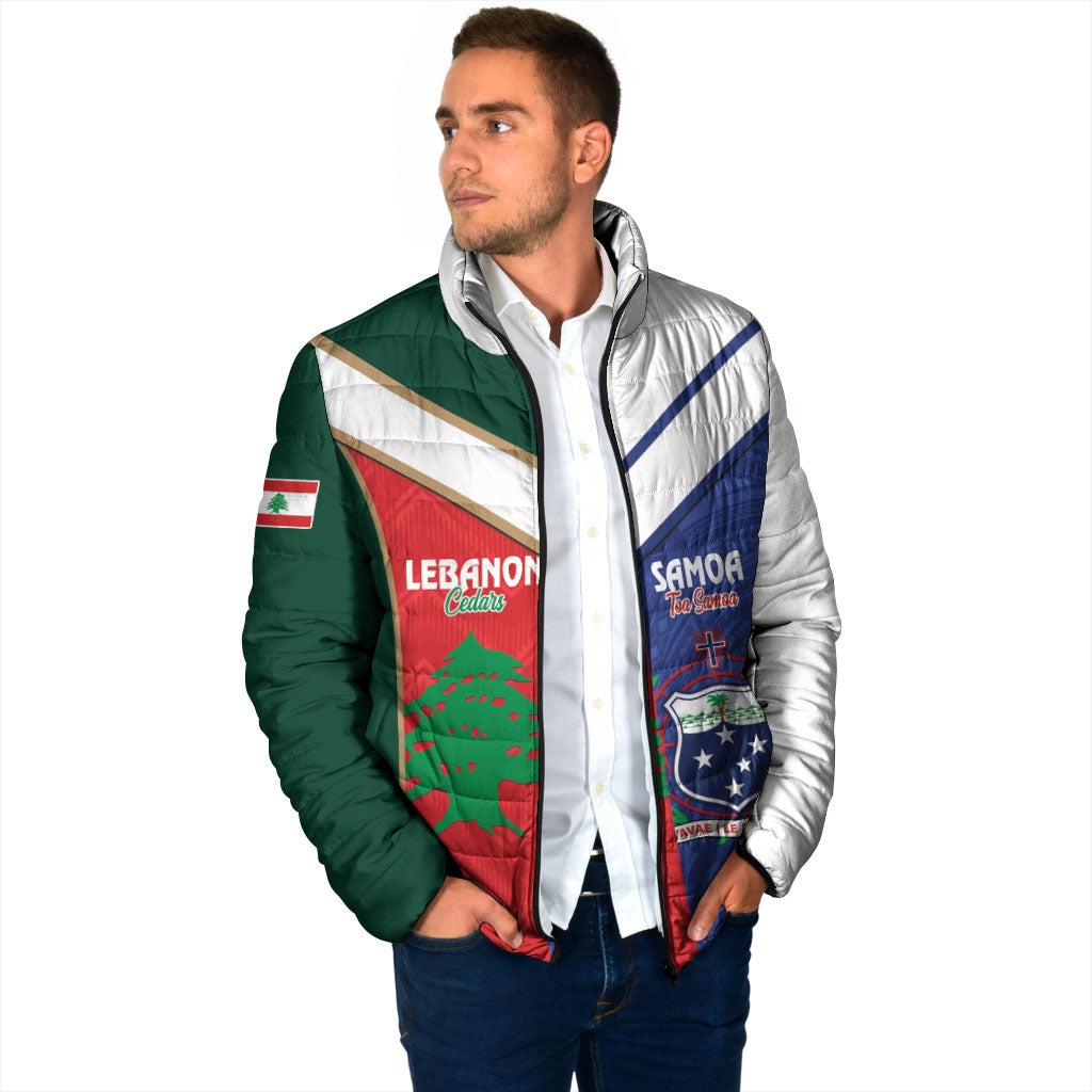 Custom Rugby Samoa and Lebanon Padded Jacket Toa Samoa Cedars Together