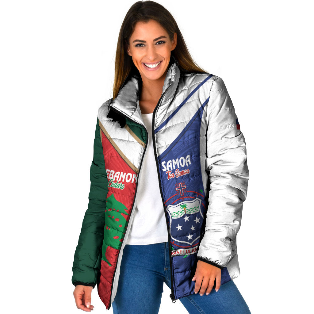 Custom Rugby Samoa and Lebanon Padded Jacket Toa Samoa Cedars Together