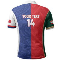 Custom Rugby Samoa and Lebanon Polo Shirt Toa Samoa Cedars Together