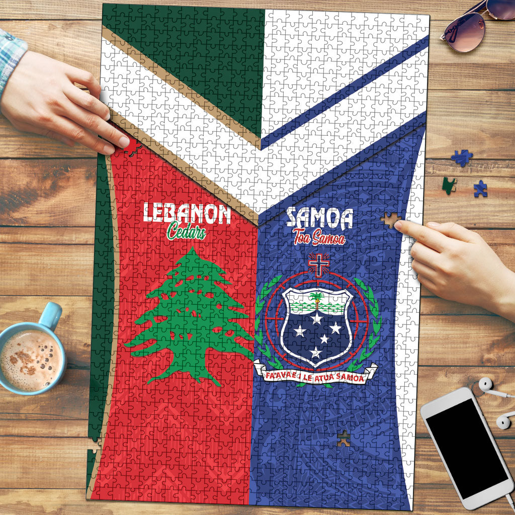Rugby Samoa and Lebanon Puzzle Toa Samoa Cedars Together