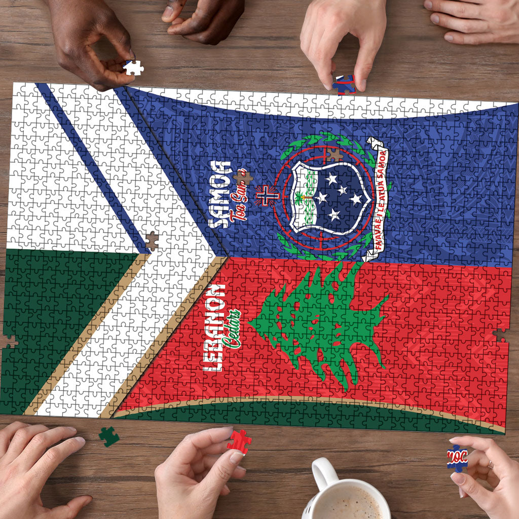 Rugby Samoa and Lebanon Puzzle Toa Samoa Cedars Together