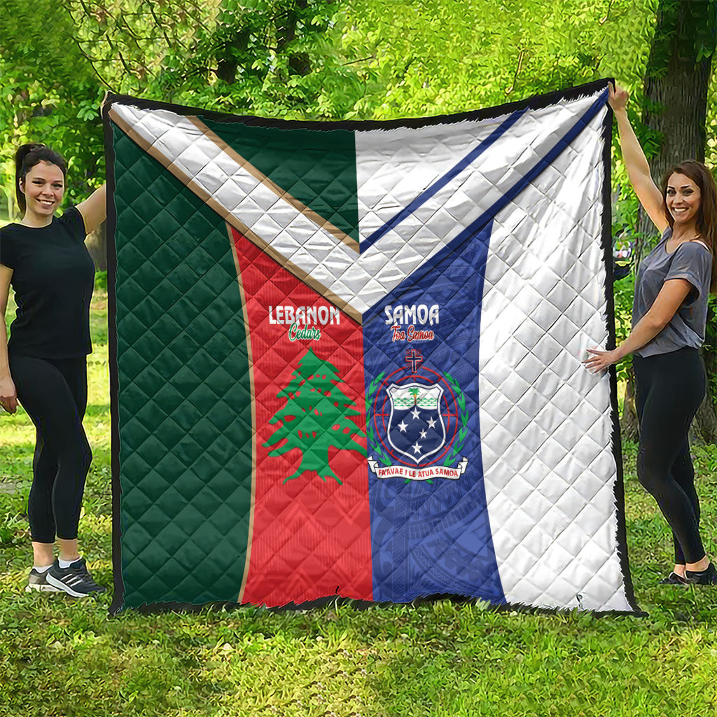 Rugby Samoa and Lebanon Quilt Toa Samoa Cedars Together