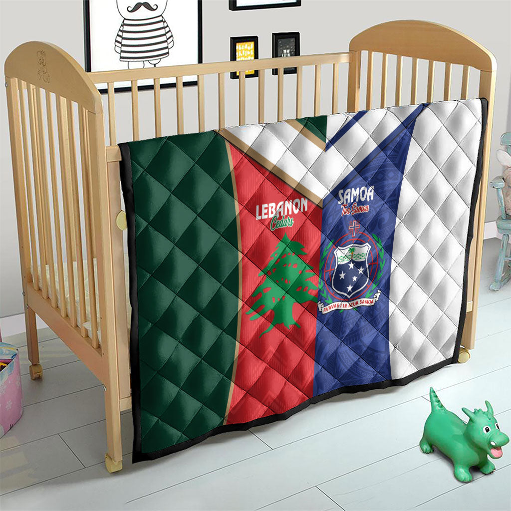 Rugby Samoa and Lebanon Quilt Toa Samoa Cedars Together